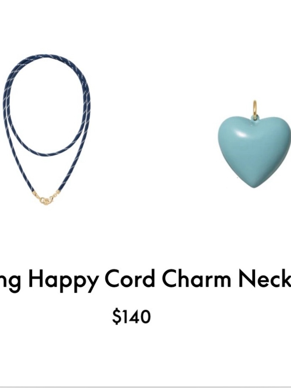 Roxanne Assoulin The Long Happy Cord Big Charm Necklace Navy/Cloud